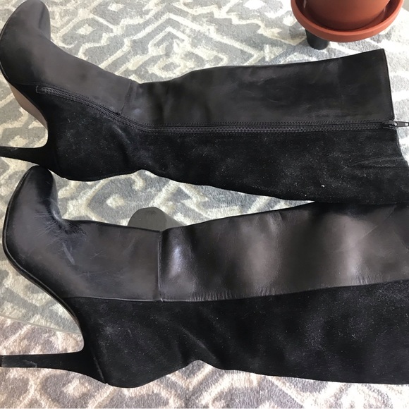 Lord and Taylor leather and suede knee high boots. - Picture 4 of 8